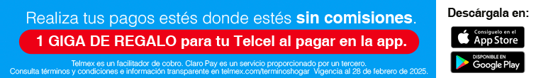 Realiza tus pagos estés donde estés sin comisiones.Descarga en AppStore o Google Play